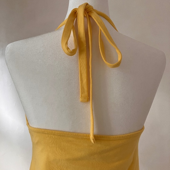 YELLOW HALTER-NECK DRESS - Picture 10 of 14